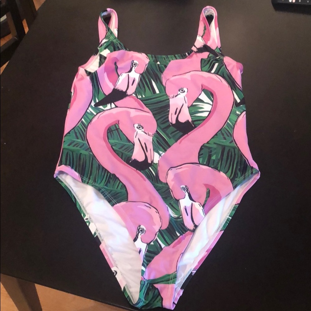 Fun flamingo one piece swimsuit